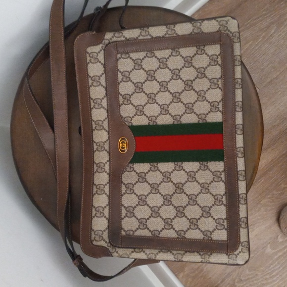 Authentic Vintage Gucci GG Monogram Supreme Sherry Web Ophidia Accordion Bag - Picture 3 of 14